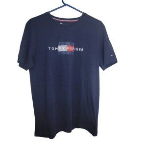 Tommy Hilfiger Women Organic Cotton Short Sleeved Crew Neck TShirt Navy Size Lg.